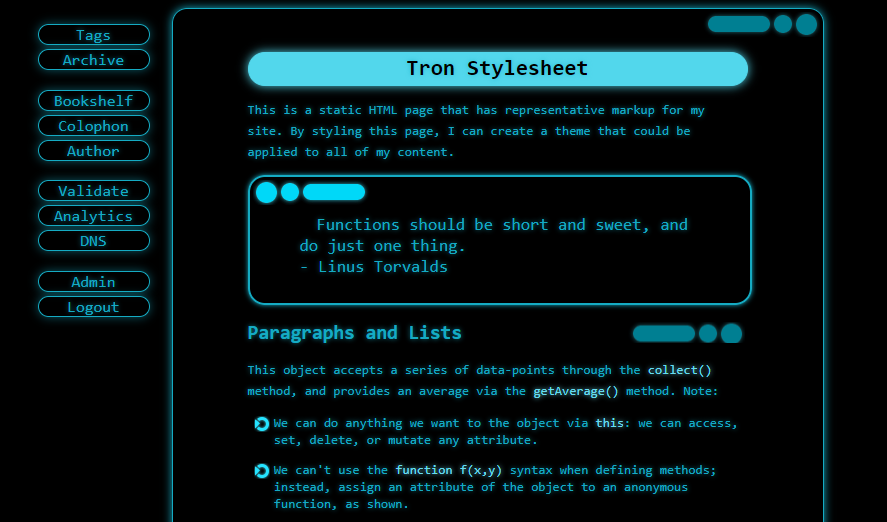 Tron CSS Theme Thumbnail